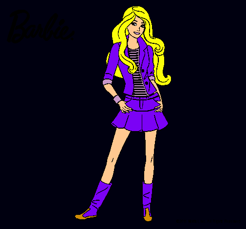 Dibujo Barbie juvenil pintado por amalia