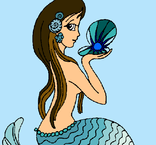 Dibujo Sirena y perla pintado por patrifeVer