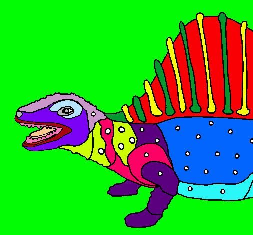 Dibujo Dinosaurio pintado por ingels