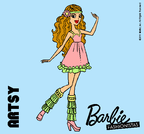 Dibujo Barbie Fashionista 1 pintado por Cacahuete