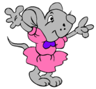 Dibujo Rata con vestido pintado por motita