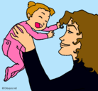 Dibujo Madre con su bebe pintado por yuriannizi