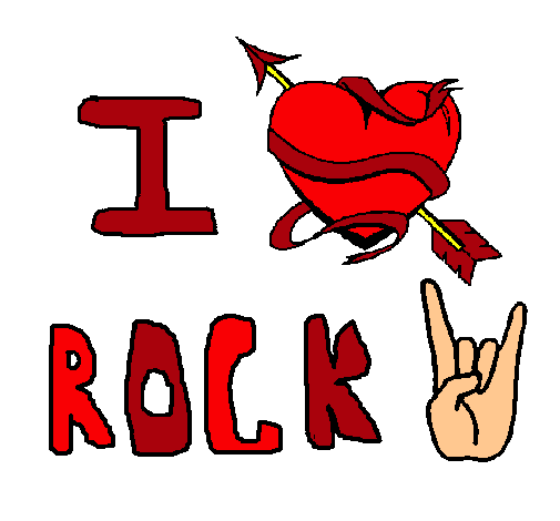 Dibujo I love rock pintado por luli2000