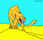 Dibujo Tigre con afilados colmillos pintado por LUCILA