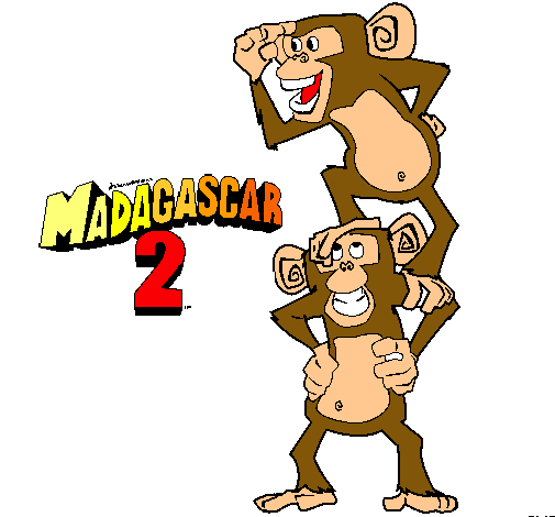 Dibujo Madagascar 2 Manson y Phil pintado por alykylla