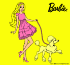 Dibujo Barbie paseando a su mascota pintado por carl