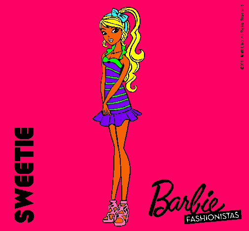 Dibujo Barbie Fashionista 6 pintado por paris123