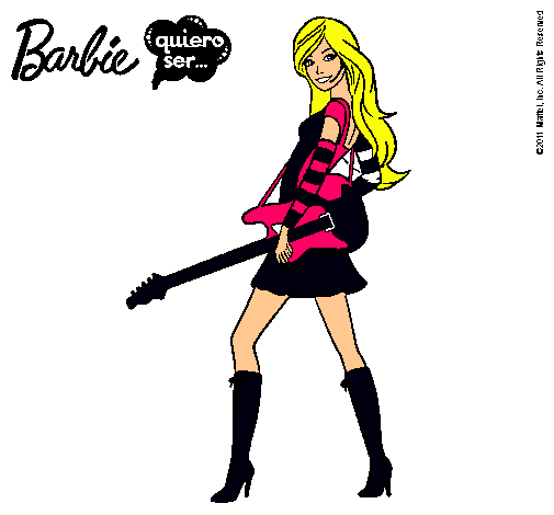 Dibujo Barbie la rockera pintado por rockera_10