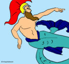Dibujo Poseidón pintado por Jadiel