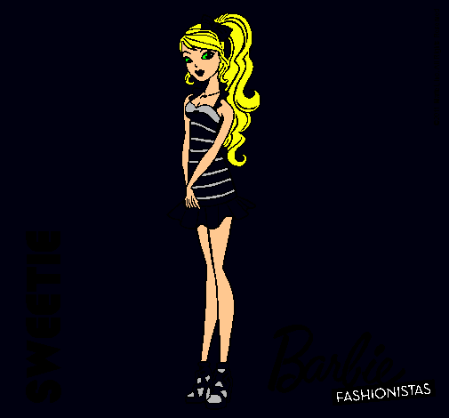 Dibujo Barbie Fashionista 6 pintado por lisset
