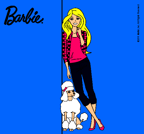 Dibujo Barbie con cazadora de cuadros pintado por dayyan