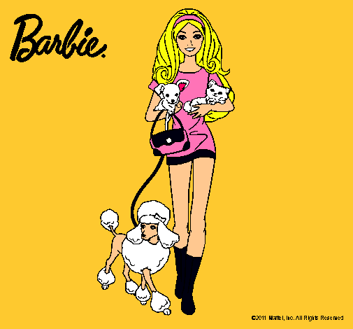 Dibujo Barbie con sus mascotas pintado por el_eclipse