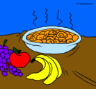 Dibujo Fruta y caracoles a la cazuela pintado por rosalapiola