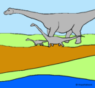Dibujo Familia de Braquiosaurios pintado por Kougra_sa_8