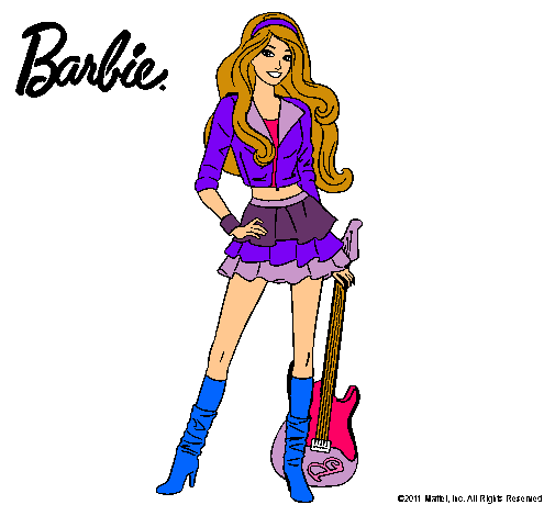 Dibujo Barbie rockera pintado por marta_hm