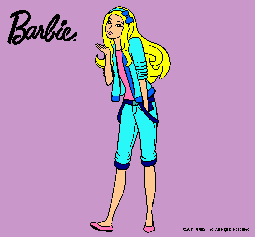 Dibujo Barbie con look casual pintado por esrefy