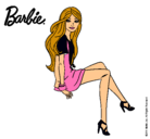 Dibujo Barbie sentada pintado por mnbvcxz
