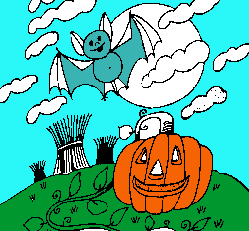 Dibujo Paisaje de Halloween pintado por luciamoris