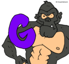 Dibujo Gorila pintado por gori