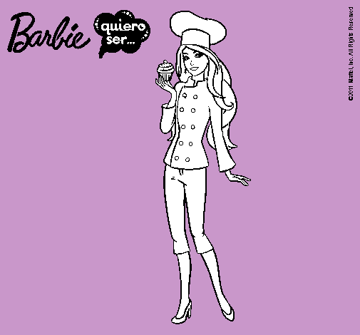 Dibujo Barbie de chef pintado por hopillo