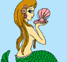 Dibujo Sirena y perla pintado por yuriannizi