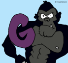 Dibujo Gorila pintado por franix