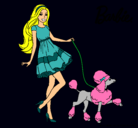 Dibujo Barbie paseando a su mascota pintado por moda-fashion