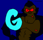 Dibujo Gorila pintado por chalo