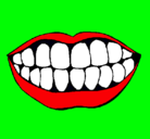 Dibujo Boca y dientes pintado por eveline