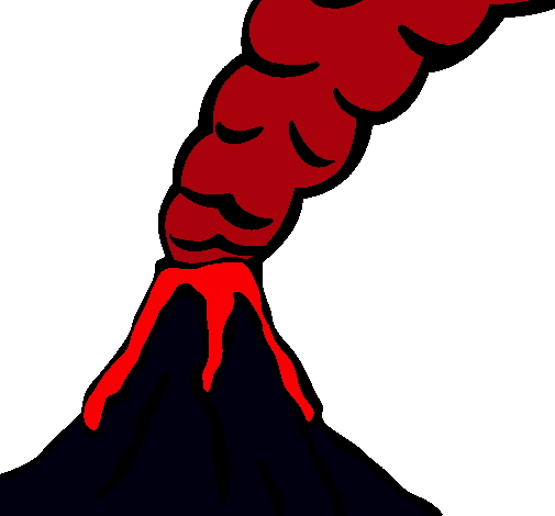 Dibujo Volcán pintado por Lenin