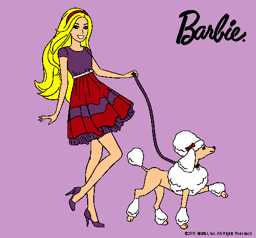 Dibujo Barbie paseando a su mascota pintado por el_eclipse