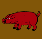Dibujo Cerdo con pezuñas negras pintado por eryka5