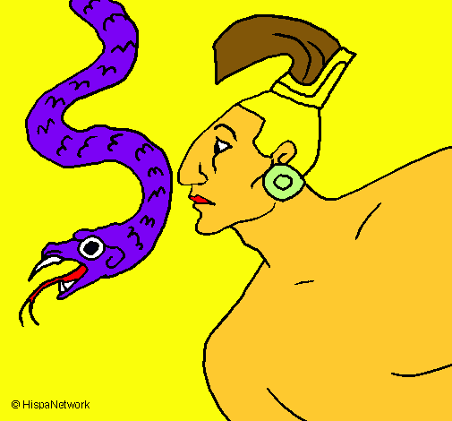Dibujo Serpiente y guerrero pintado por franco-tomas