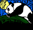 Dibujo Oso panda comiendo pintado por daniela25120