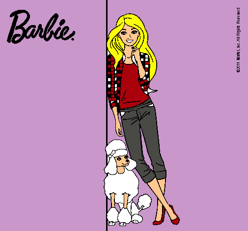 Dibujo Barbie con cazadora de cuadros pintado por el_eclipse