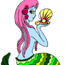 Dibujo Sirena y perla pintado por lauramj4ever