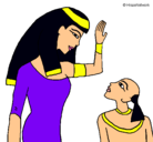 Dibujo Madre e hijo egipcios pintado por lisset