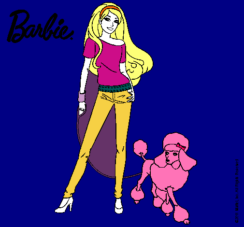 Dibujo Barbie con look moderno pintado por tairuma