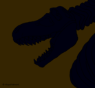 Dibujo Esqueleto tiranosaurio rex pintado por Rabiosa