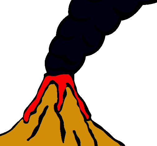 Dibujo Volcán pintado por Lenin