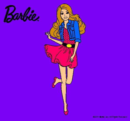 Dibujo Barbie informal pintado por piojo