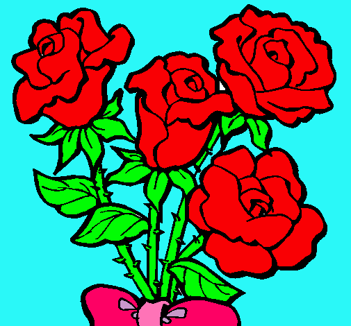 Dibujo Ramo de rosas pintado por michy