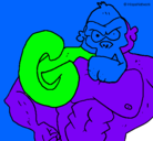 Dibujo Gorila pintado por valechita