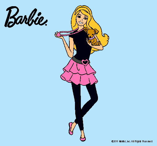 Dibujo Barbie y su mascota pintado por dayiss 