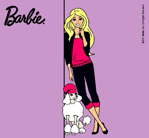 Dibujo Barbie con cazadora de cuadros pintado por sofi007