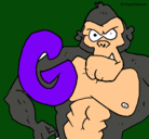 Dibujo Gorila pintado por pandal