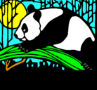 Dibujo Oso panda comiendo pintado por usiles