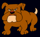 Dibujo Perro Bulldog pintado por fugas
