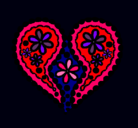Dibujo Corazón de flores pintado por lisset