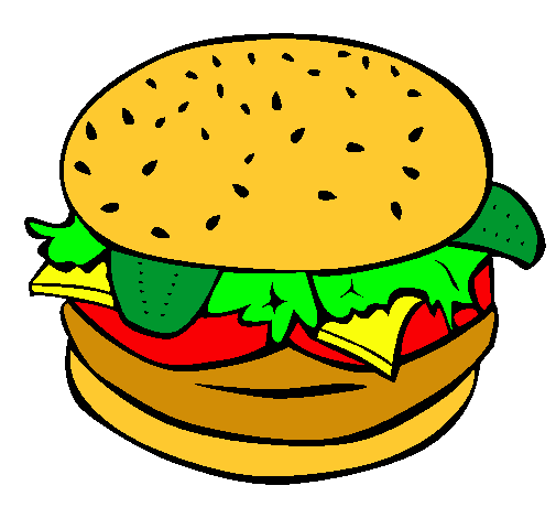 Dibujo Hamburguesa completa pintado por SandraNuse